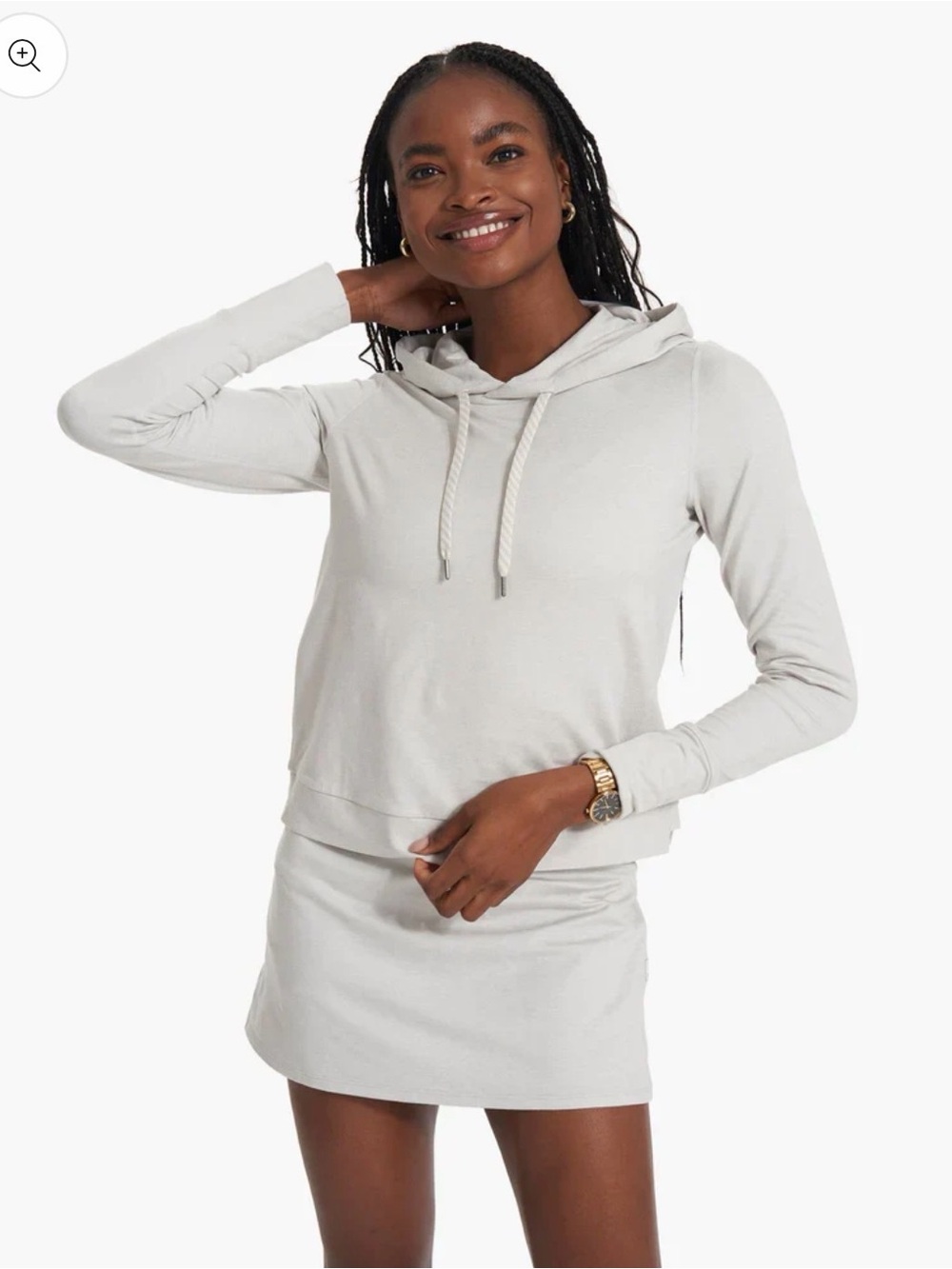 Vuori Halo Essential Hoodie in Light Gray